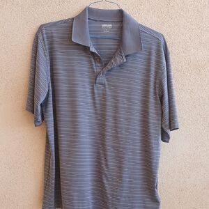 "Make Offer" Kirkland Signature Blue Polo Shirt Relaxed Fit